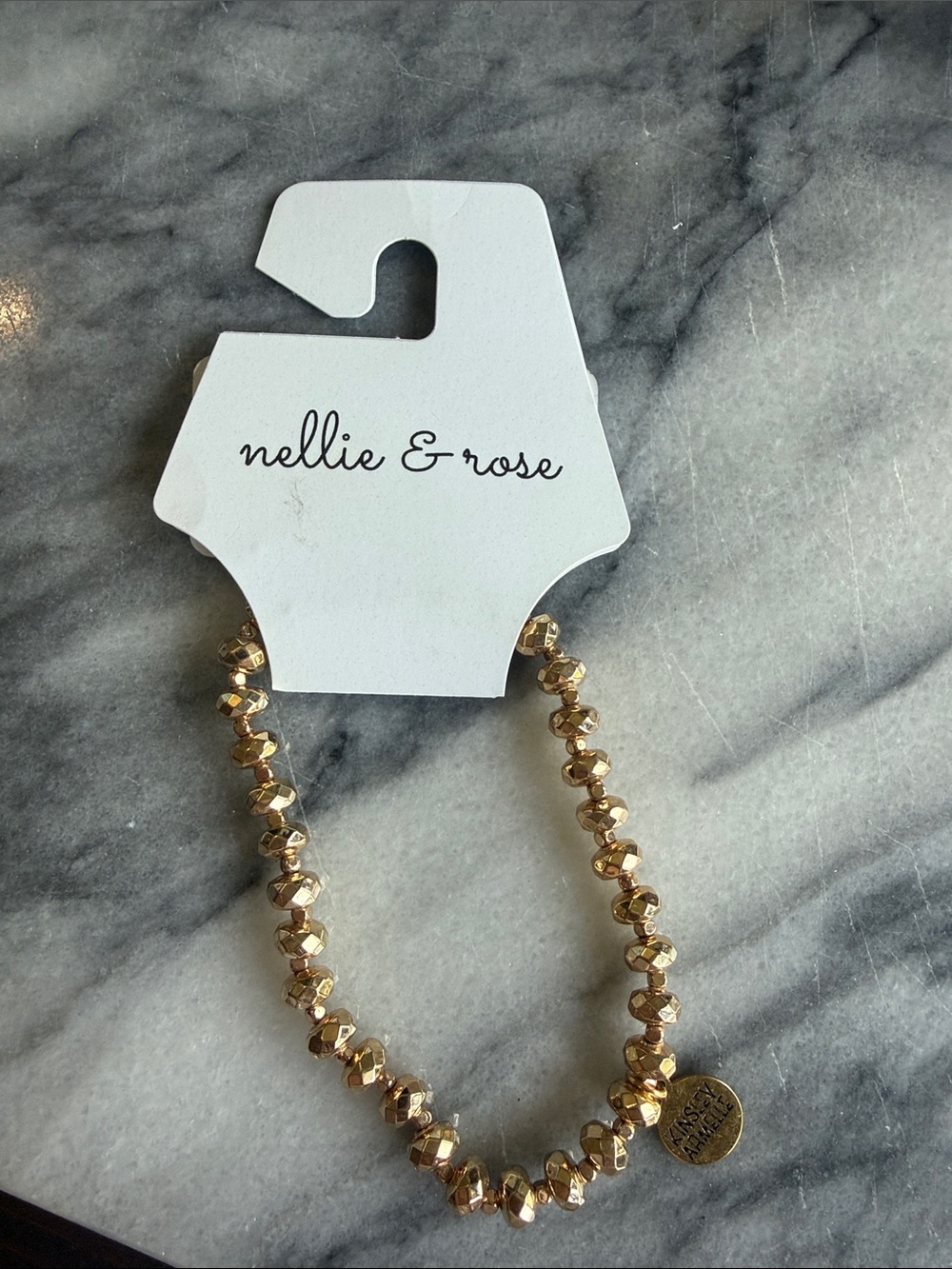 Kinsley Armelle Gold Faceted Bead Bracelet